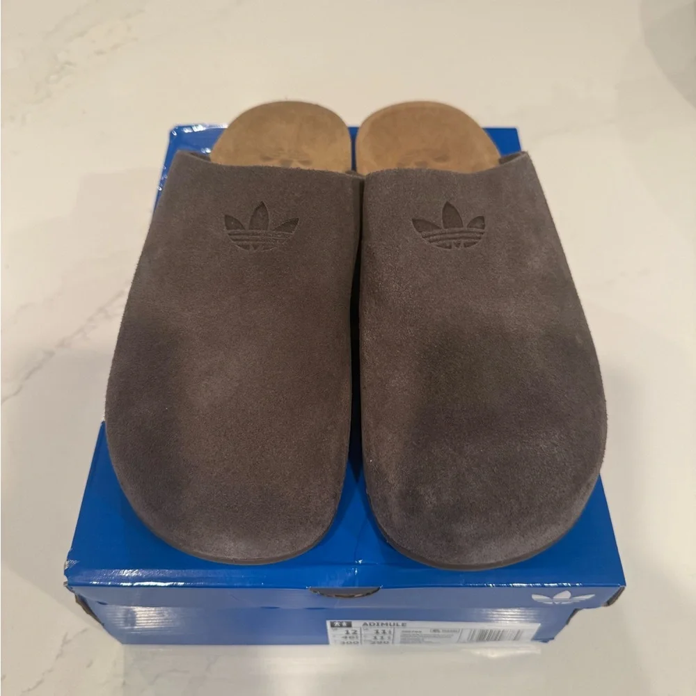 Adidas Men's Charcoal Suede Slip-On Loafers
